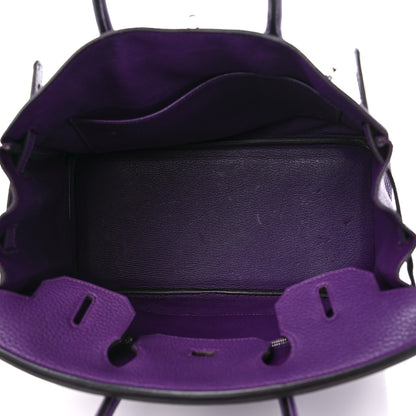 Hermes Taurillon Clemence Birkin 30 Ultraviolet 5 of 13