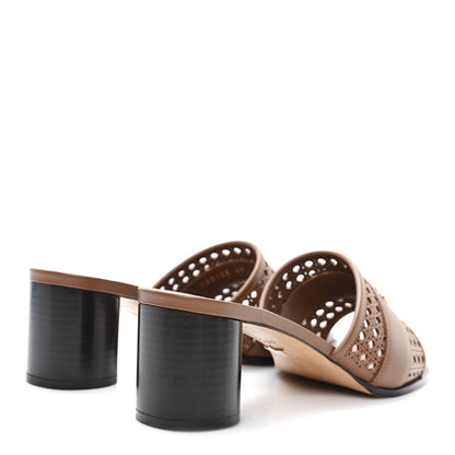Christian Dior Calfskin Lambskin Micro Cannage D-Lane Pump Slide Sandals 40 Camel 5 of 10