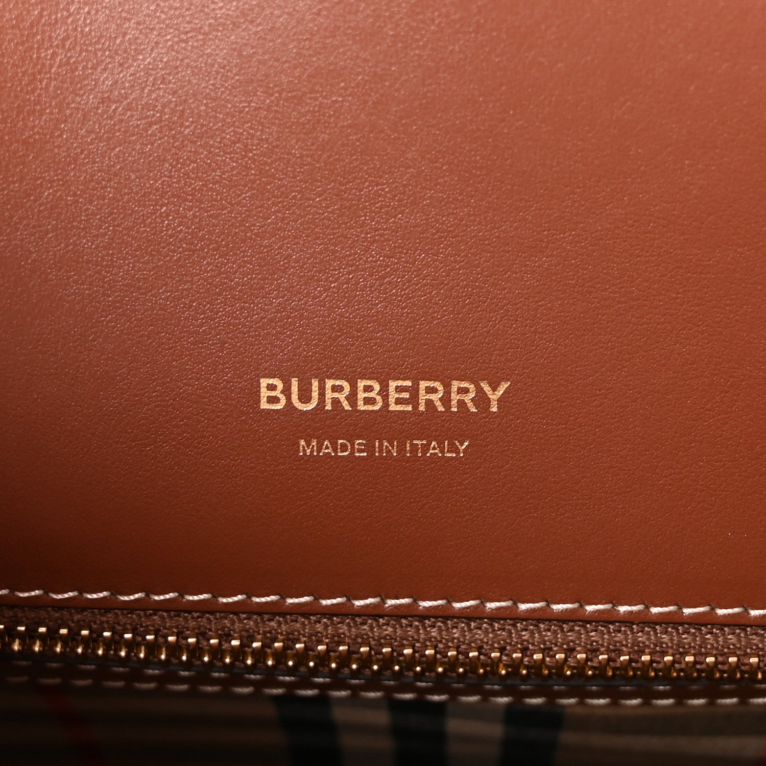 Burberry Calfskin Vintage Check Mini Two Handle Title Bag Black