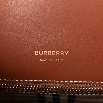 Burberry Calfskin Vintage Check Mini Two Handle Title Bag Black 6 of 9