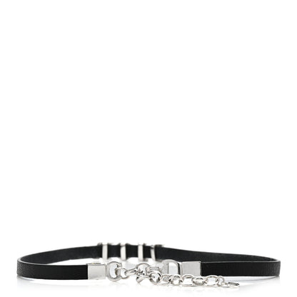 Christian Dior Lambskin Dior Logo Choker Necklace Black 3 of 5