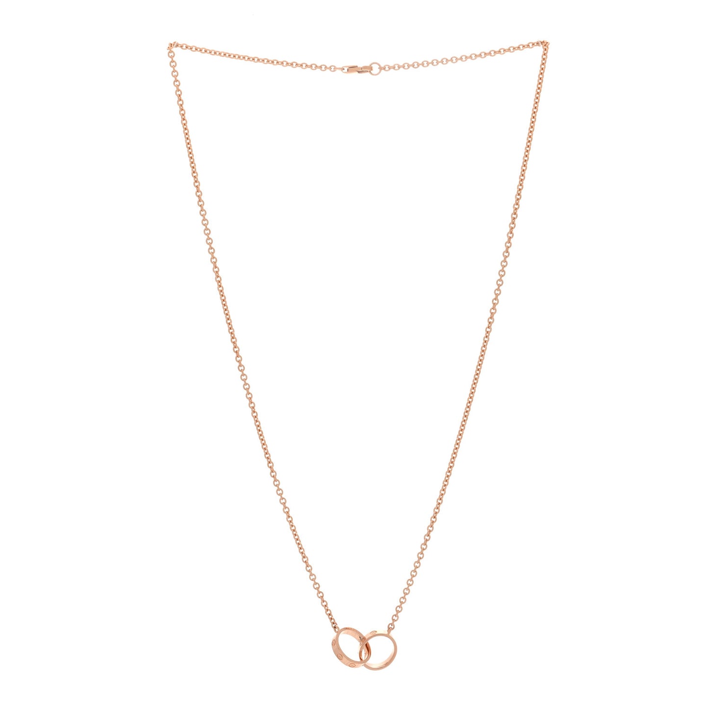 18K Pink Gold Interlocking LOVE Necklace