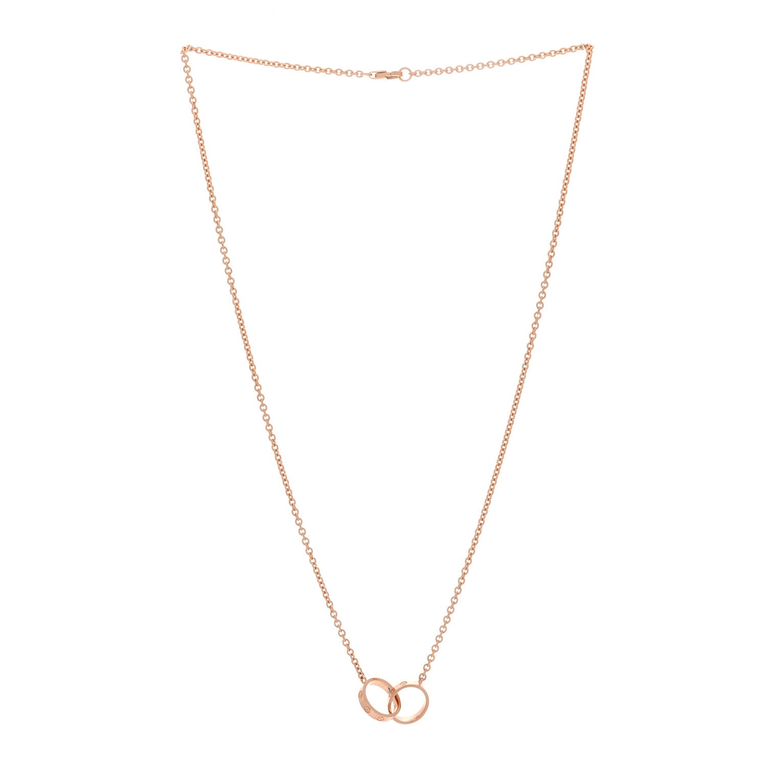 Cartier 18K Pink Gold Interlocking LOVE Necklace 3 of 6