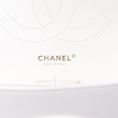 Chanel Caviar Quilted Jumbo Double Flap White 6 of 10