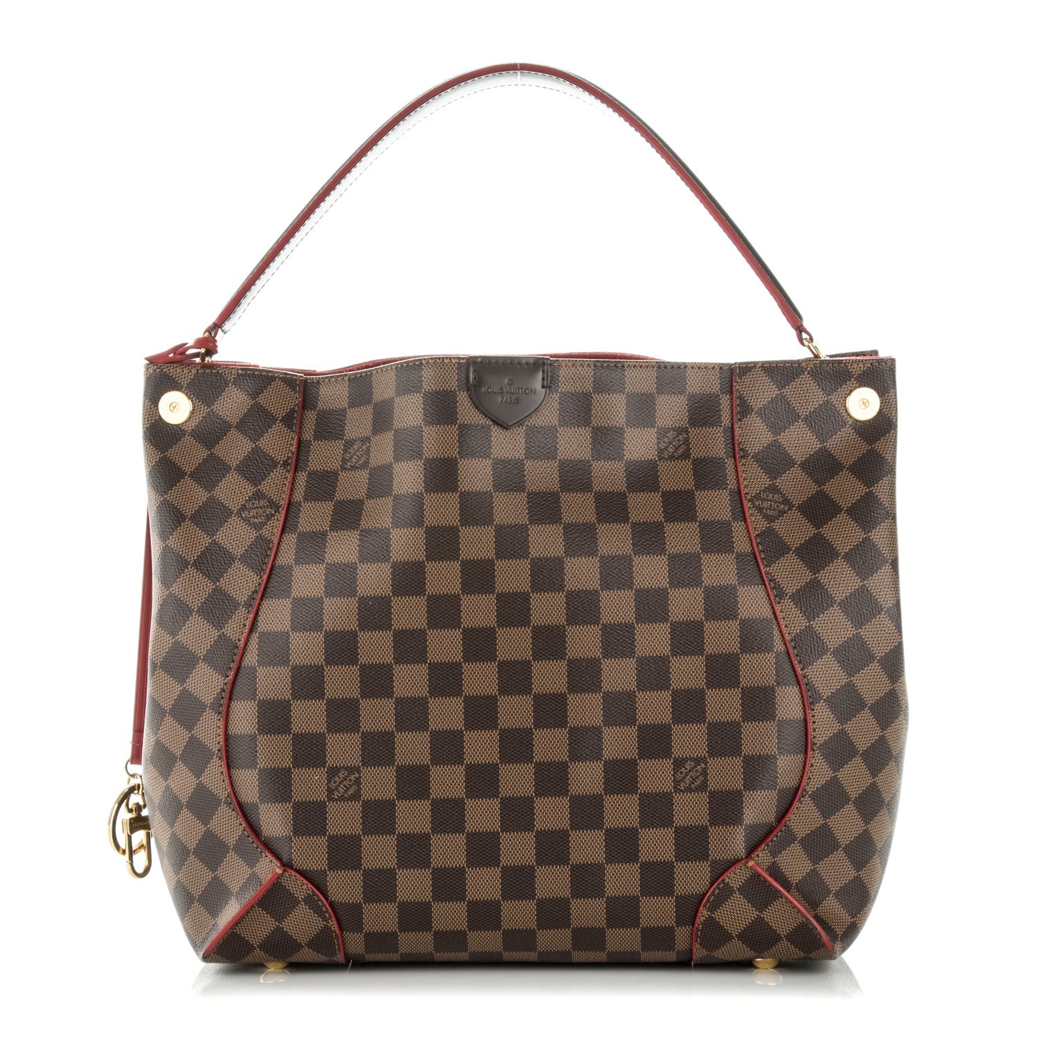 Louis Vuitton Damier Ebene Caissa Hobo Cherry 1 of 7