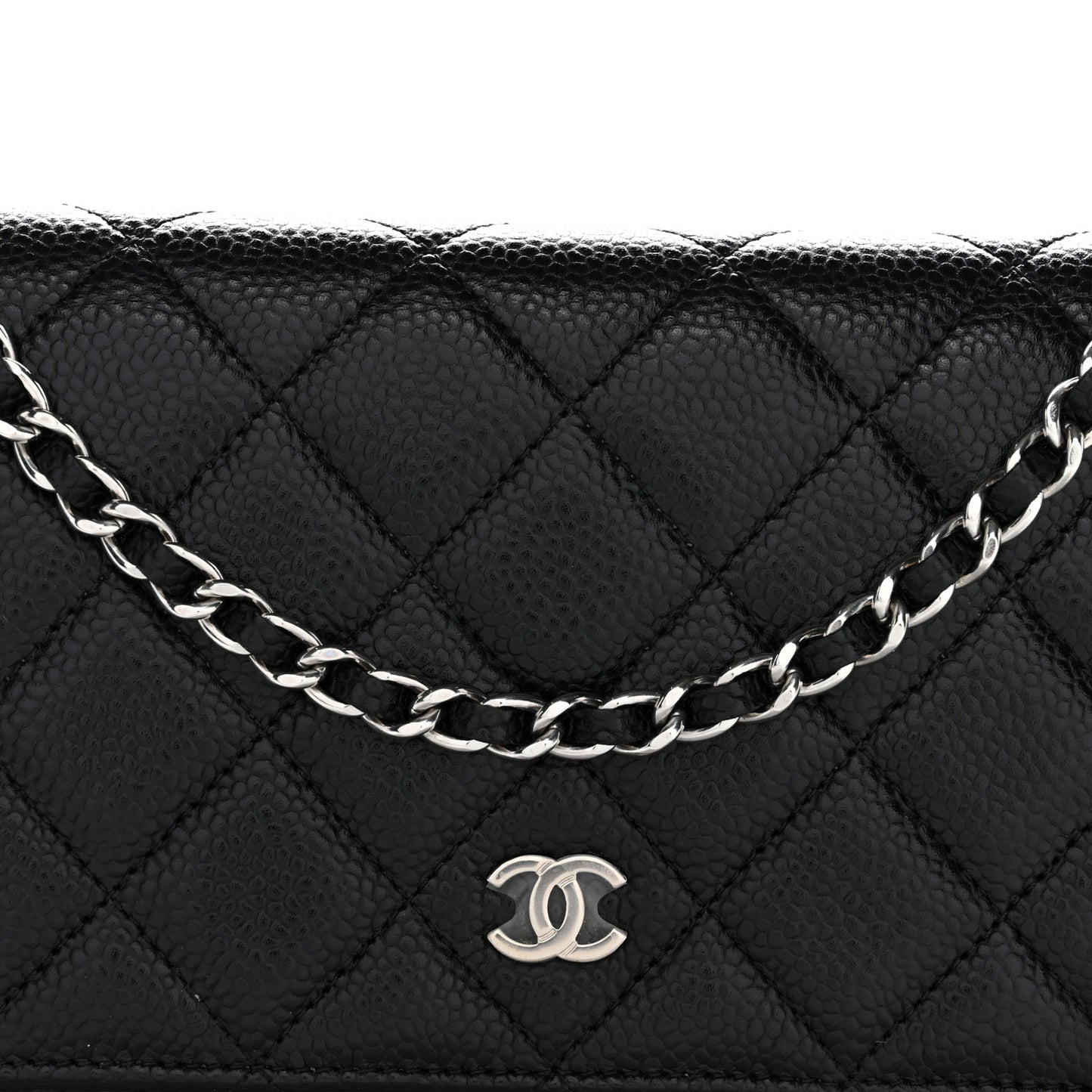 Caviar Quilted Wallet On Chain WOC Black