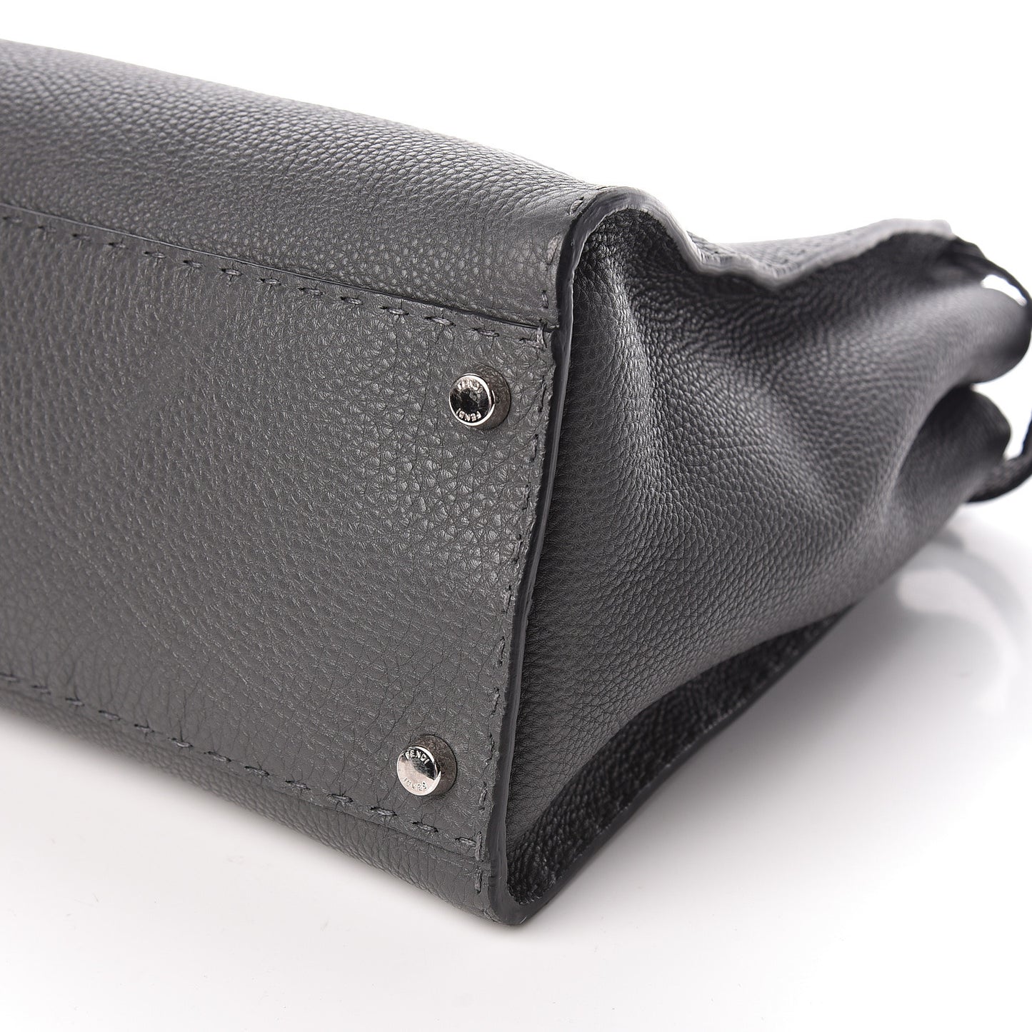 Cuoio Romano Selleria Bi-Color Large Peekaboo Iconic Satchel Asfalto Latte