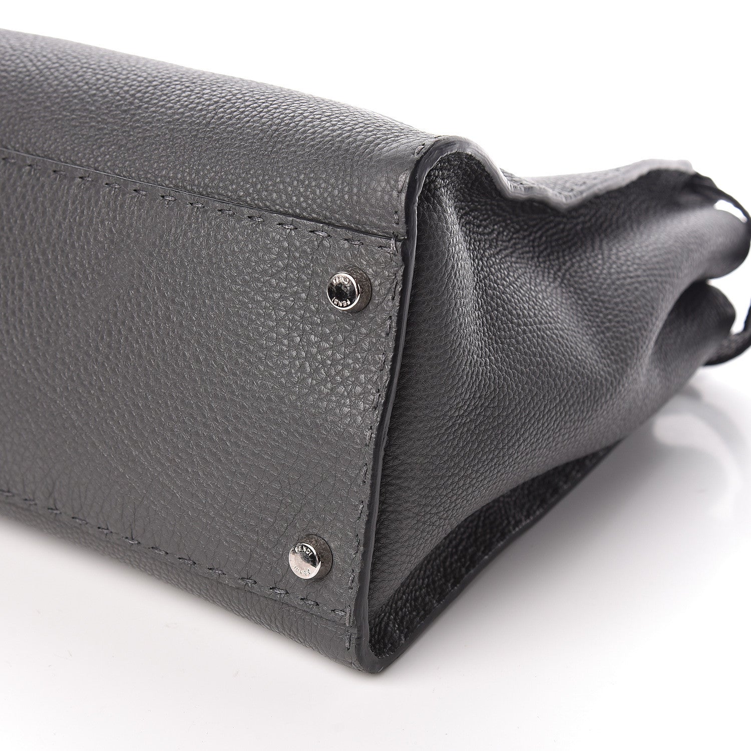 Fendi Cuoio Romano Selleria Bi-Color Large Peekaboo Iconic Satchel Asfalto Latte 10 of 11