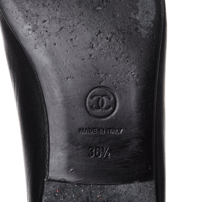 Chanel Lambskin Cap Toe CC Ballerina Flats 36.5 Black Beige 5 of 6