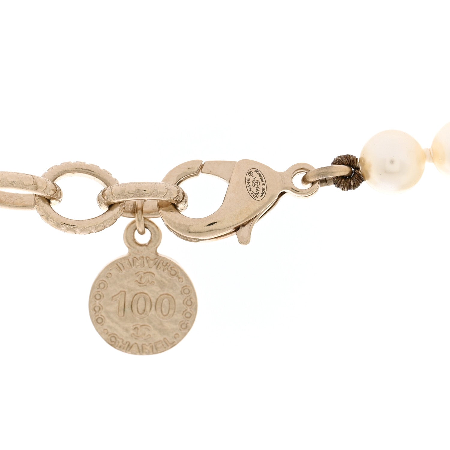 Chanel Pearl CC 100th Anniversary Necklace Light Gold 5 of 6