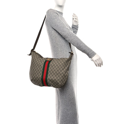 Gucci GG Supreme Monogram Web Ophidia Half Moon Hobo Brown 2 of 11