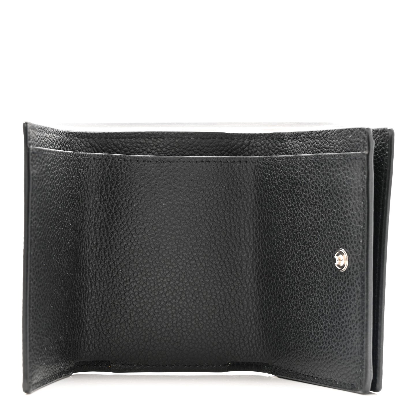 Grained Calfskin Paris Petite Compact Wallet Black