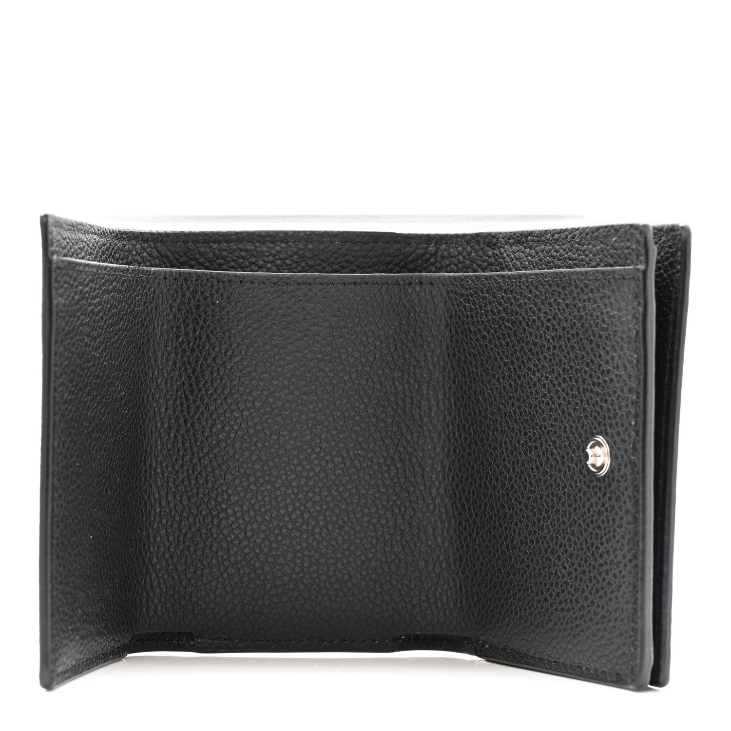 Saint Laurent Grained Calfskin Paris Petite Compact Wallet Black 5 of 9
