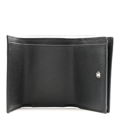 Saint Laurent Grained Calfskin Paris Petite Compact Wallet Black 5 of 9