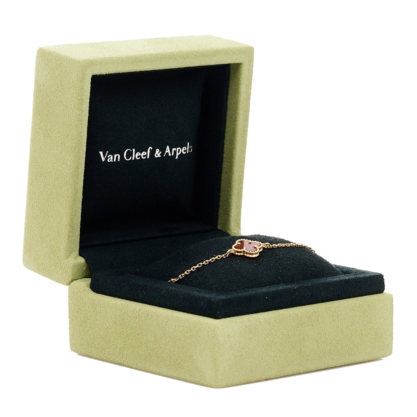 18K Rose Gold Carnelian Sweet Alhambra Bracelet