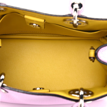 Christian Dior Bullcalf Mini Diorissimo Tote Pink Yellow 5 of 12