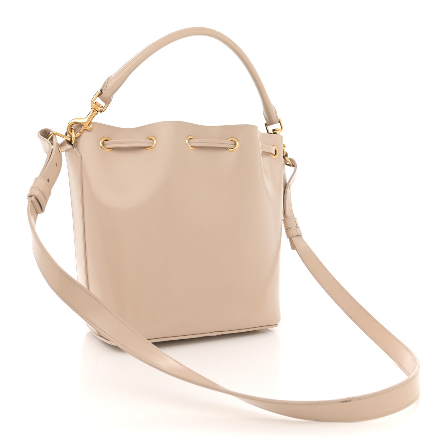 Calfskin Medium Emmanuelle Bucket Bag Nude Powder