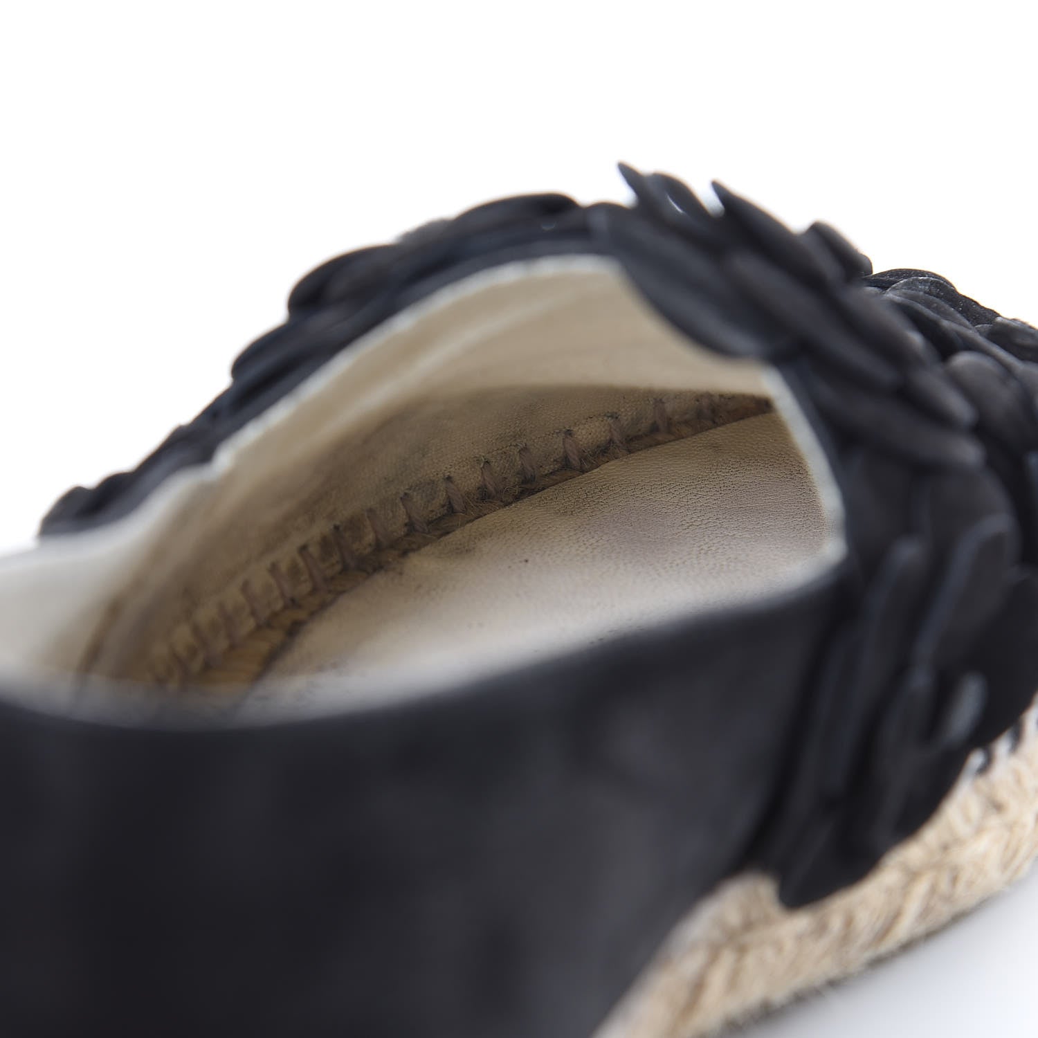 Chanel Suede Camellia CC Espadrilles 38 Black 13 of 14