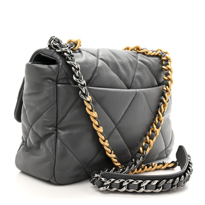 Chanel Quilted Large Chanel 19 Flap Dark Grey 3 of 10