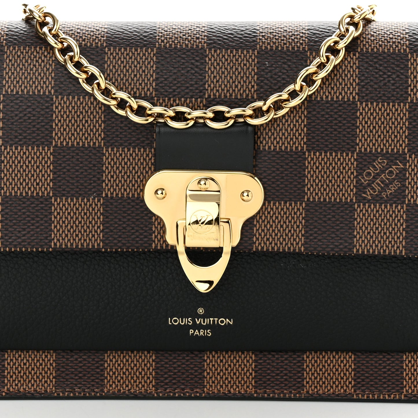Damier Ebene Vavin Chain Wallet Black