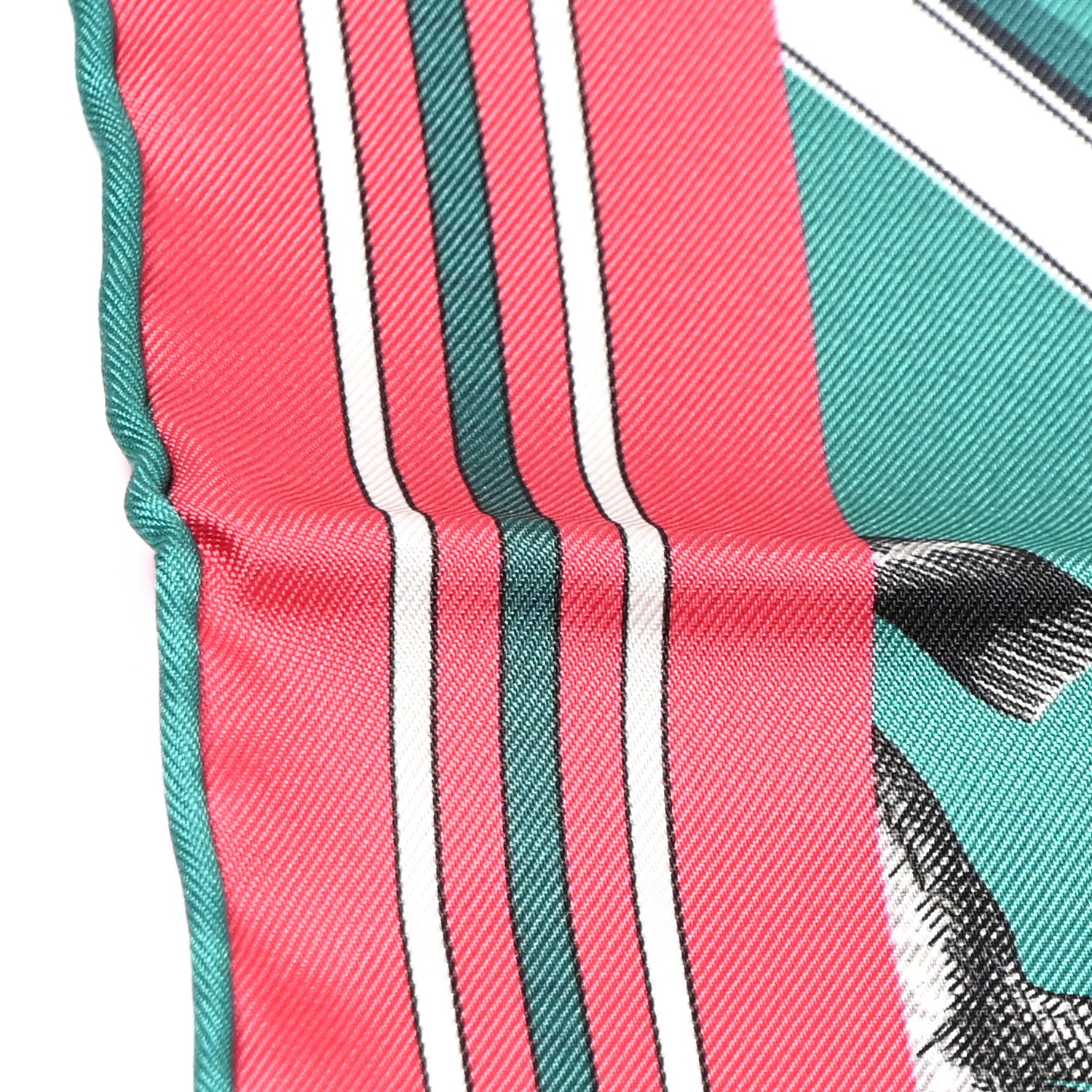 Hermes Silk Couvertures Et Tenues Double Face Scarf 90 Vert Rose White 6 of 7