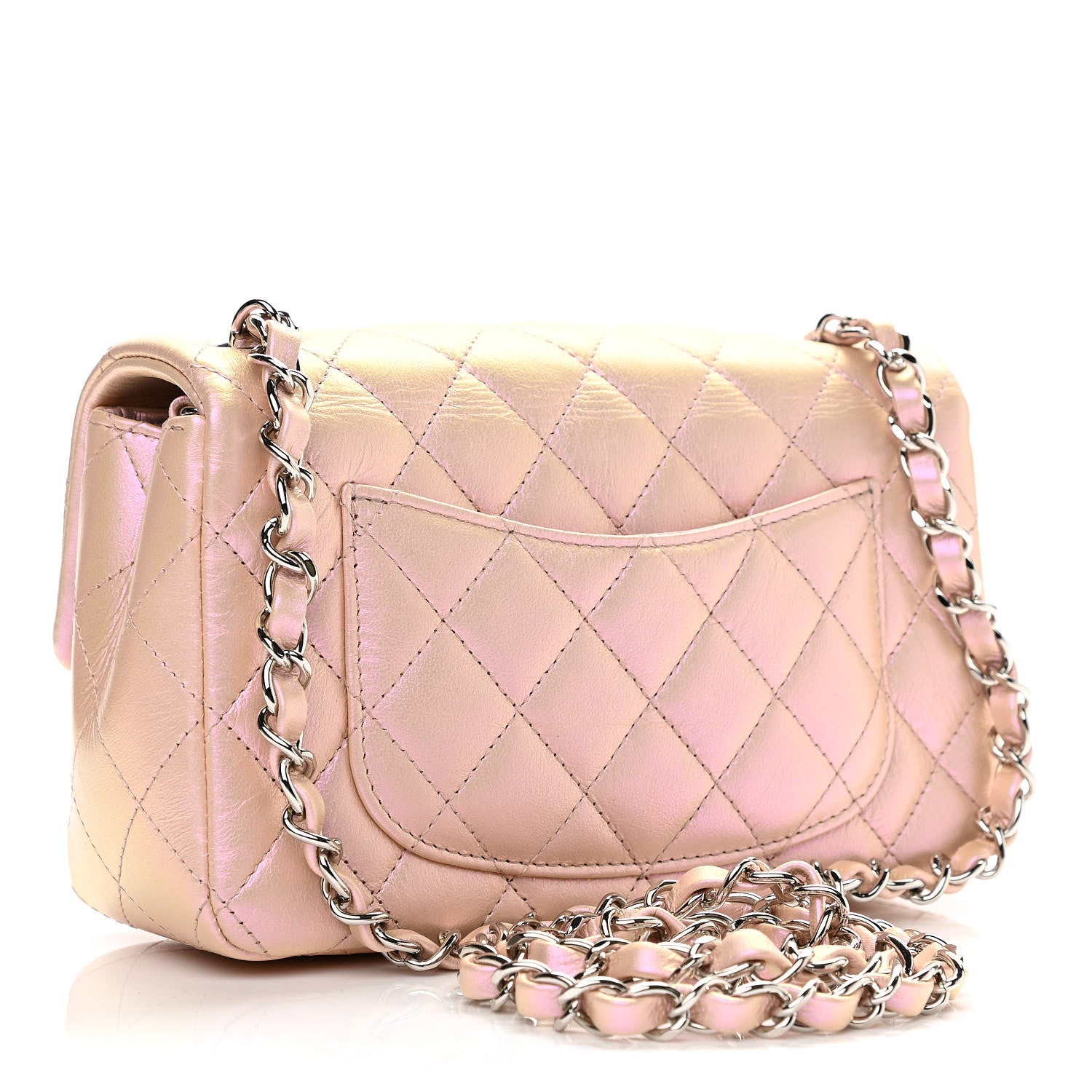 Chanel Iridescent Calfskin Quilted Mini Rectangular Flap Pink 3 of 11
