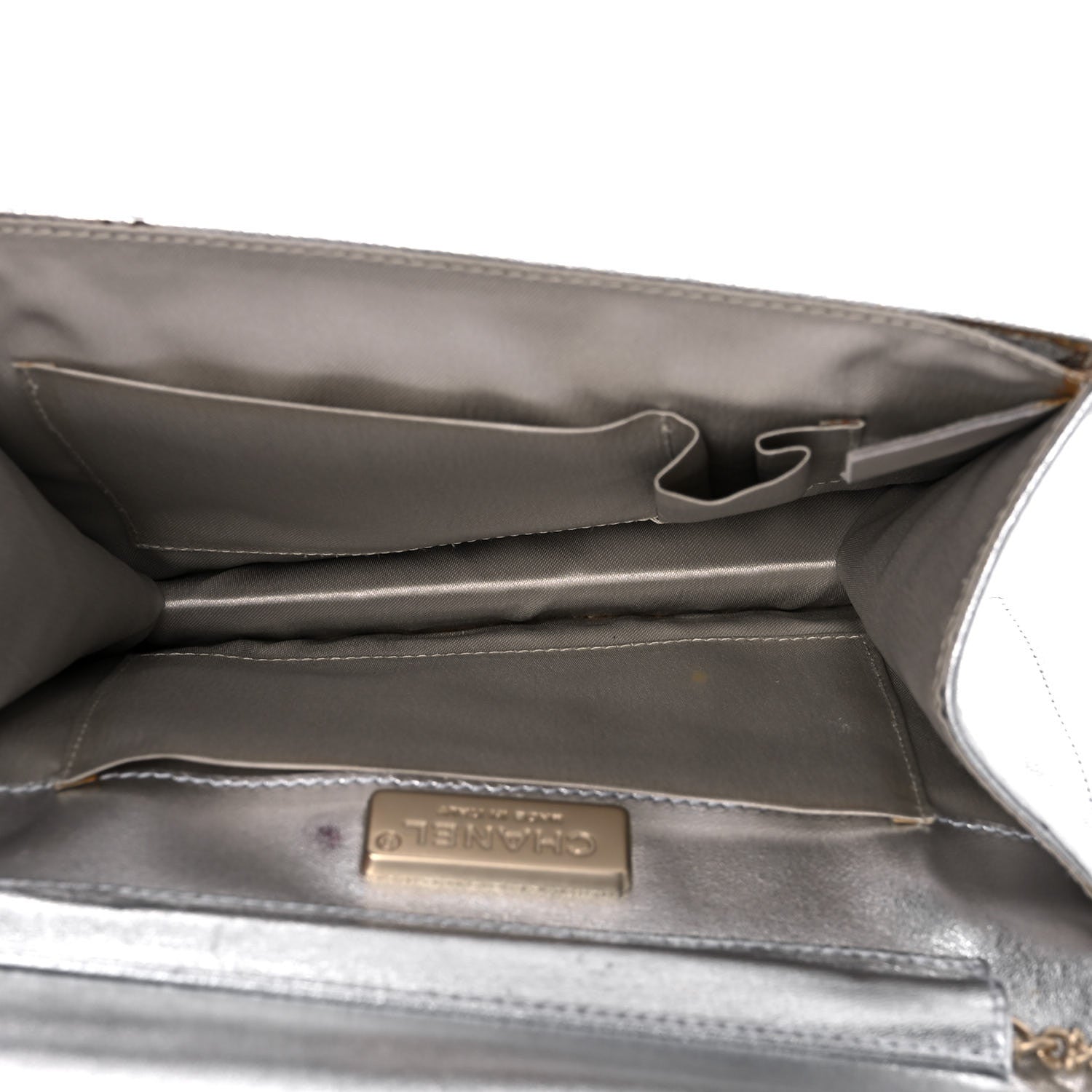 Chanel Metallic Lambskin Sac Pochette Argent 5 of 17