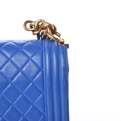 Chanel Lambskin Quilted New Medium Boy Flap Blue 12 of 19