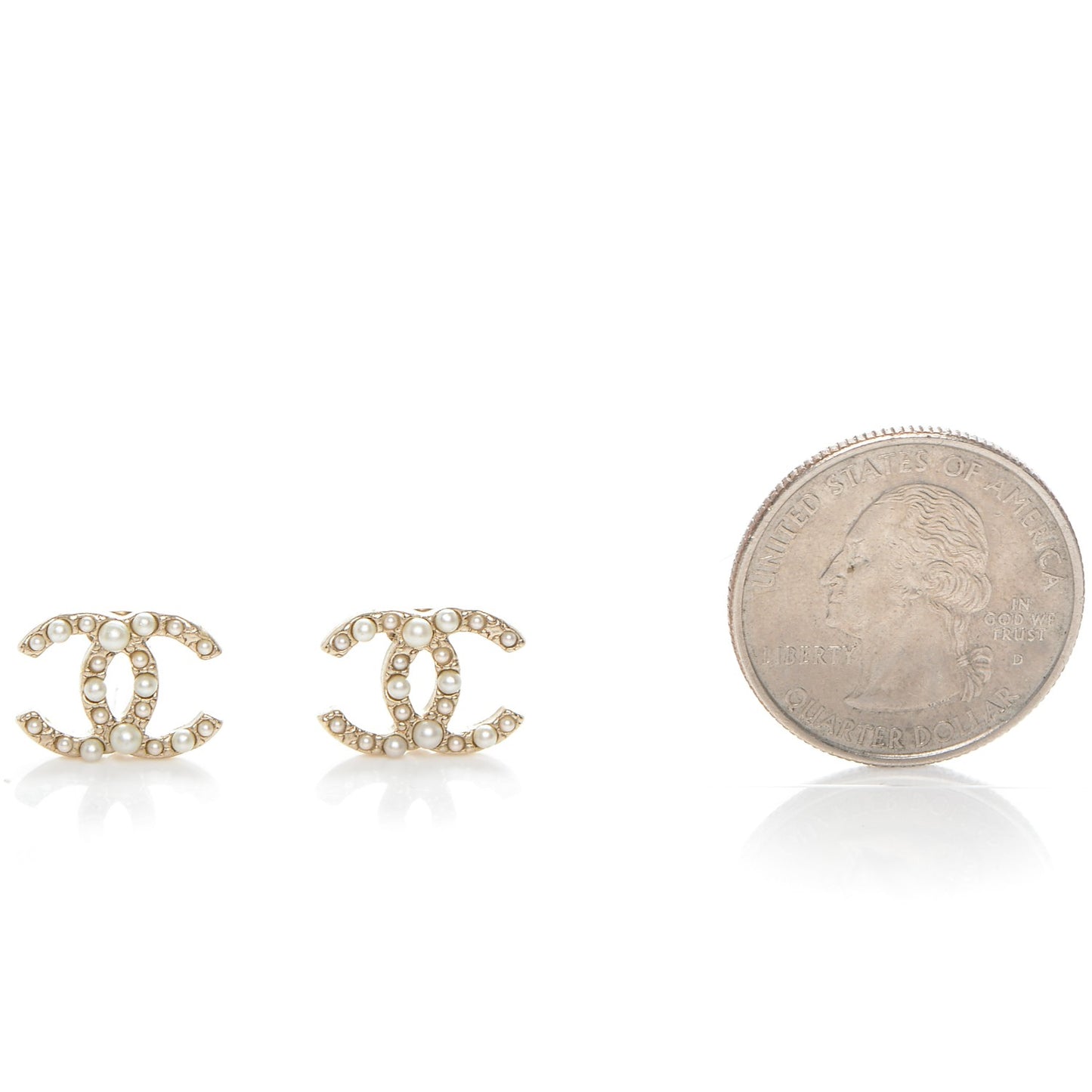 Pearl CC Earrings Light Gold