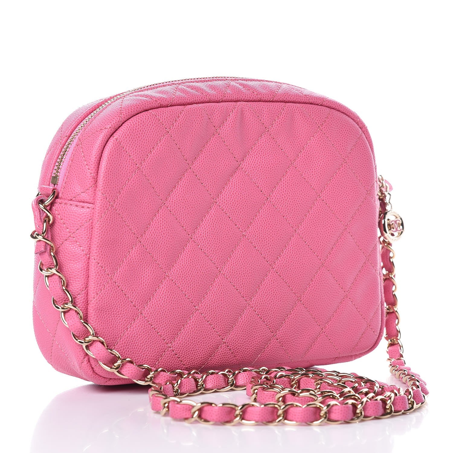 Chanel Caviar Quilted CC Day Camera Case Pink 4 of 9