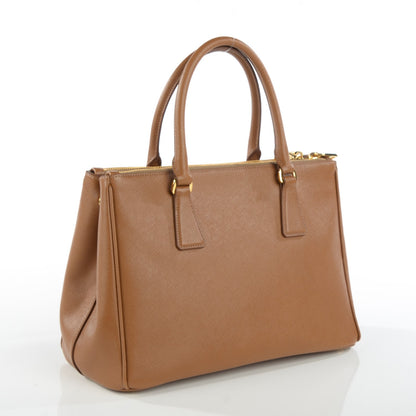 Prada Saffiano Small Galleria Double Zip Tote Caramel 3 of 9