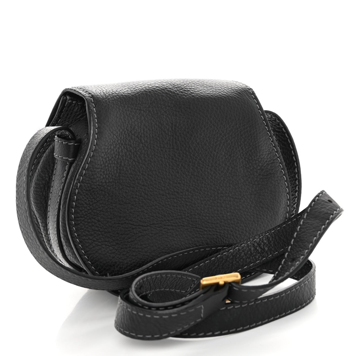 Calfskin Mini Marcie Round Crossbody Bag Black