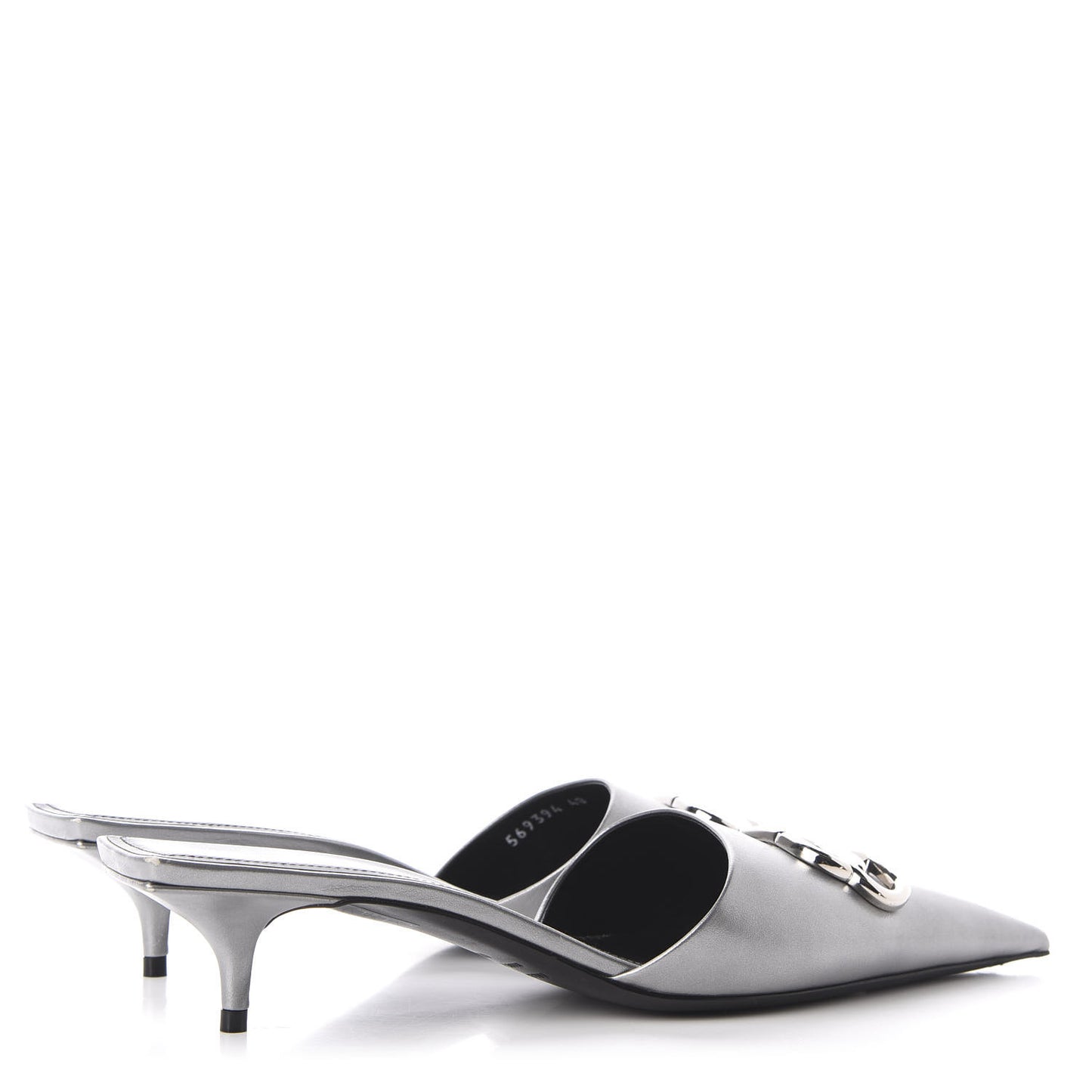 Calfskin BB Pointy Toe Mule 10 Gray