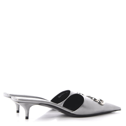 Balenciaga Calfskin BB Pointy Toe Mule 10 Gray 4 of 11