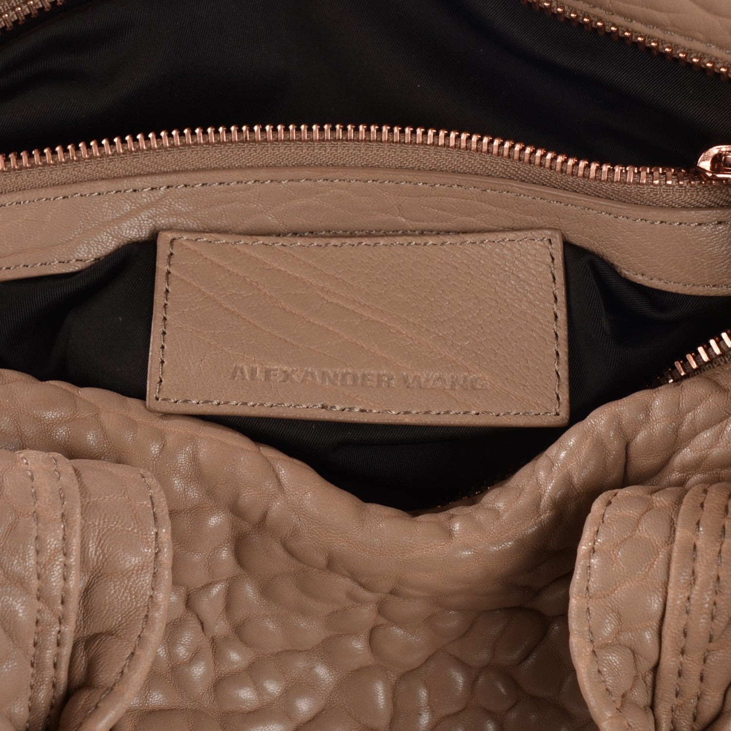 Alexander Wang Pebbled Lambskin Rocco Latte Rose Gold Hardware 7 of 9