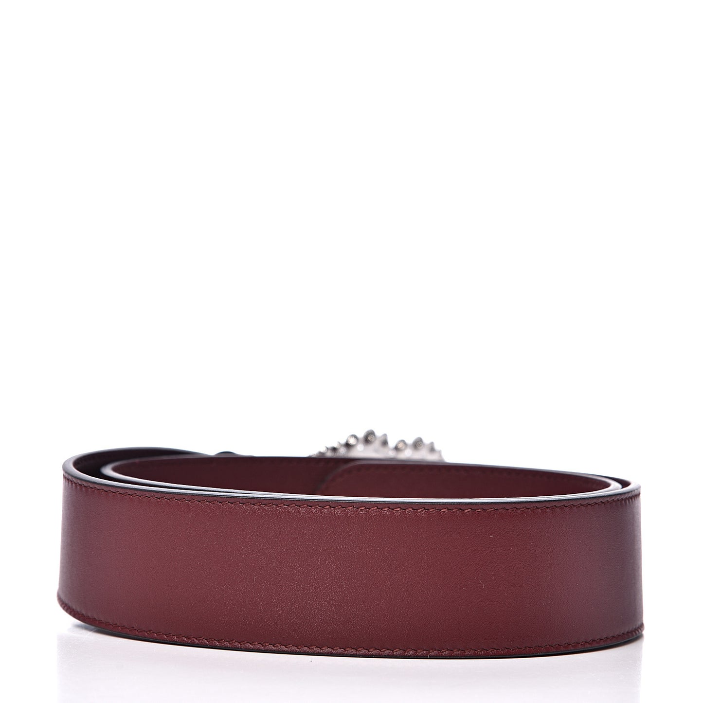 Calfskin Crystal Double G 40mm Belt 80 32 Vintage Bordeaux