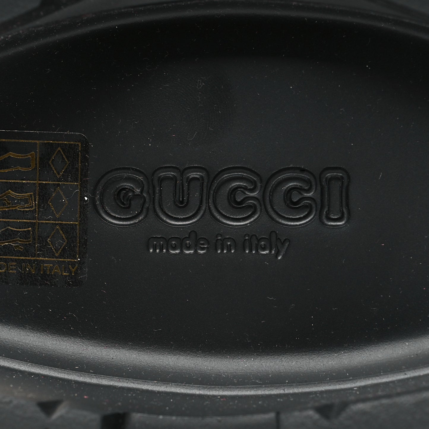 Rubber GG Monogram Perforated Elea Platform 55mm Lug Sole Sandals 39 Black