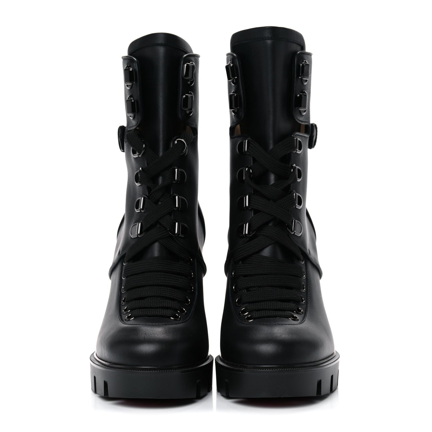 Christian Louboutin Calfskin Macademia 100 Biker Platform Boots 38.5 Black 2 of 10