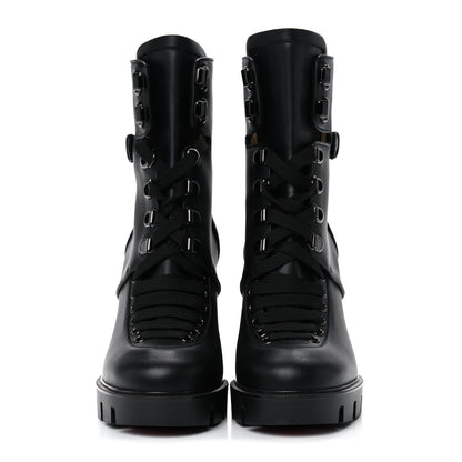Christian Louboutin Calfskin Macademia 100 Biker Platform Boots 38.5 Black 2 of 10