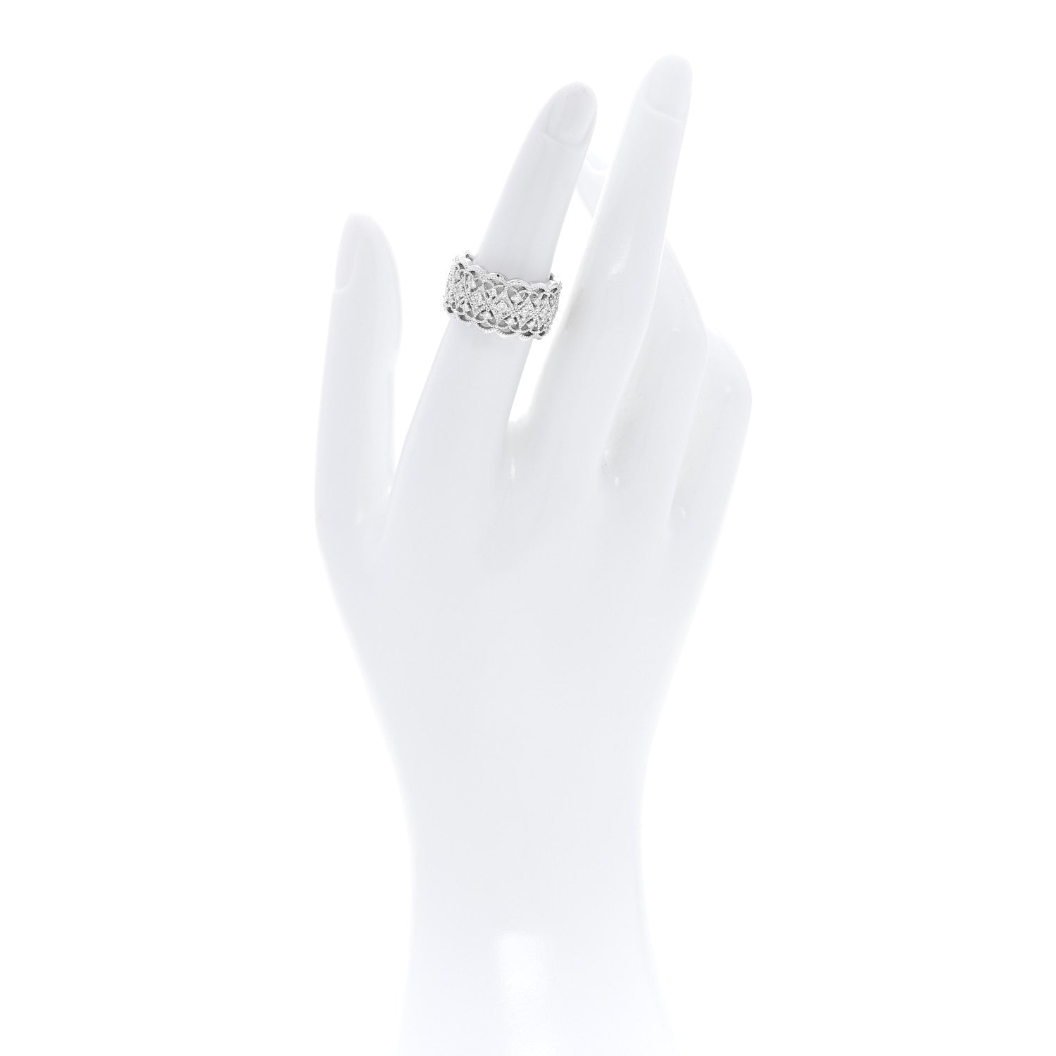 Parker & West by FASHIONPHILE 18K White Gold Diamond .35ctw Milgrain Band Ring  53 6.25 2 of 5