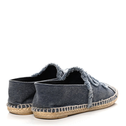 Chanel Linen CC Espadrilles 35 Blue Black 4 of 12