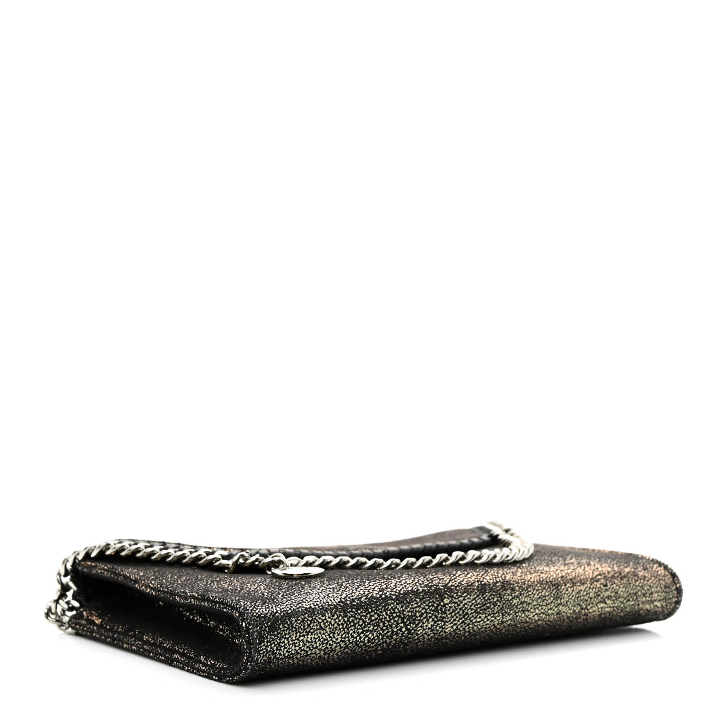 Metallic Shaggy Deer Mini Falabella Crossbody Bag Black
