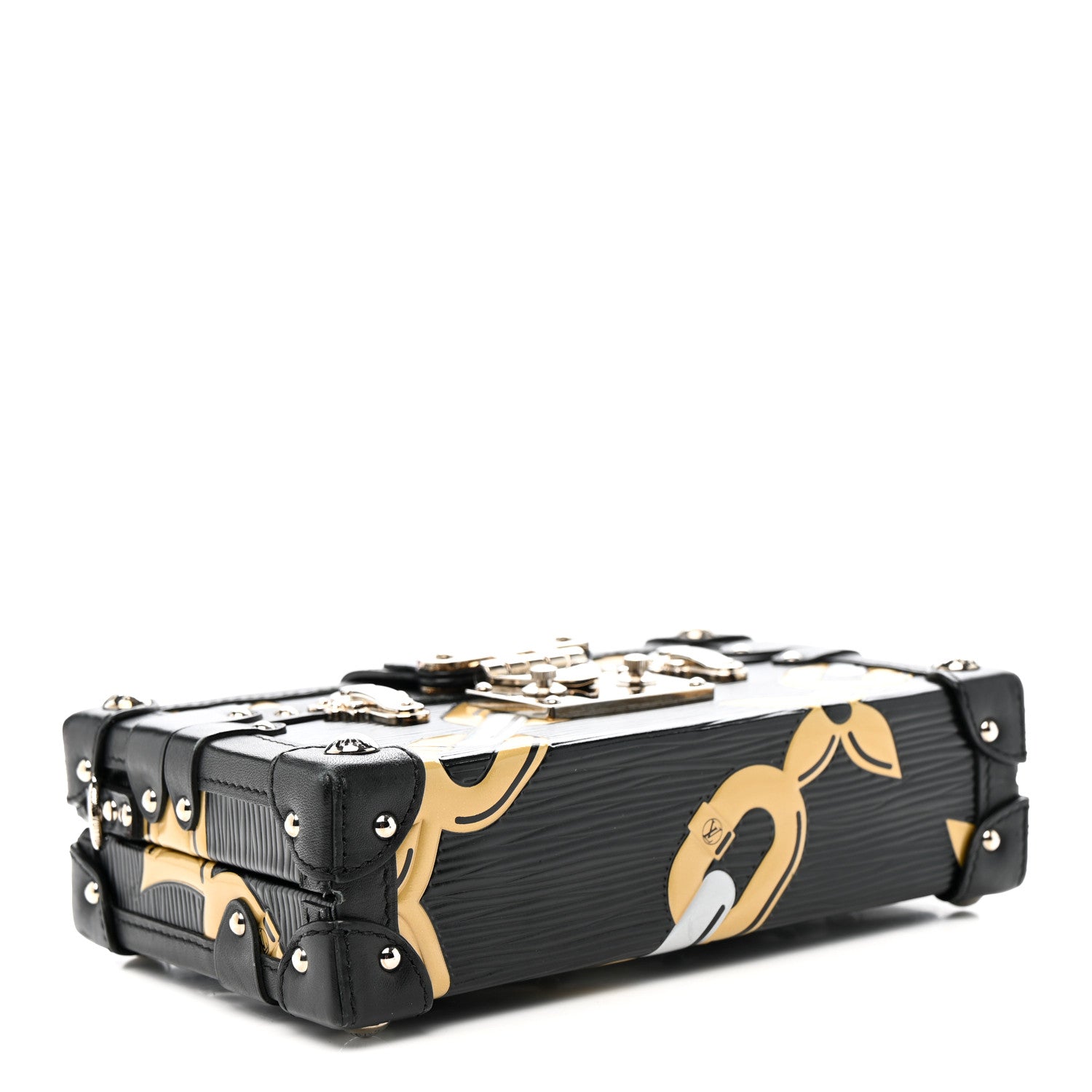 Louis Vuitton Epi Chain Flower Petite Malle Black 4 of 13