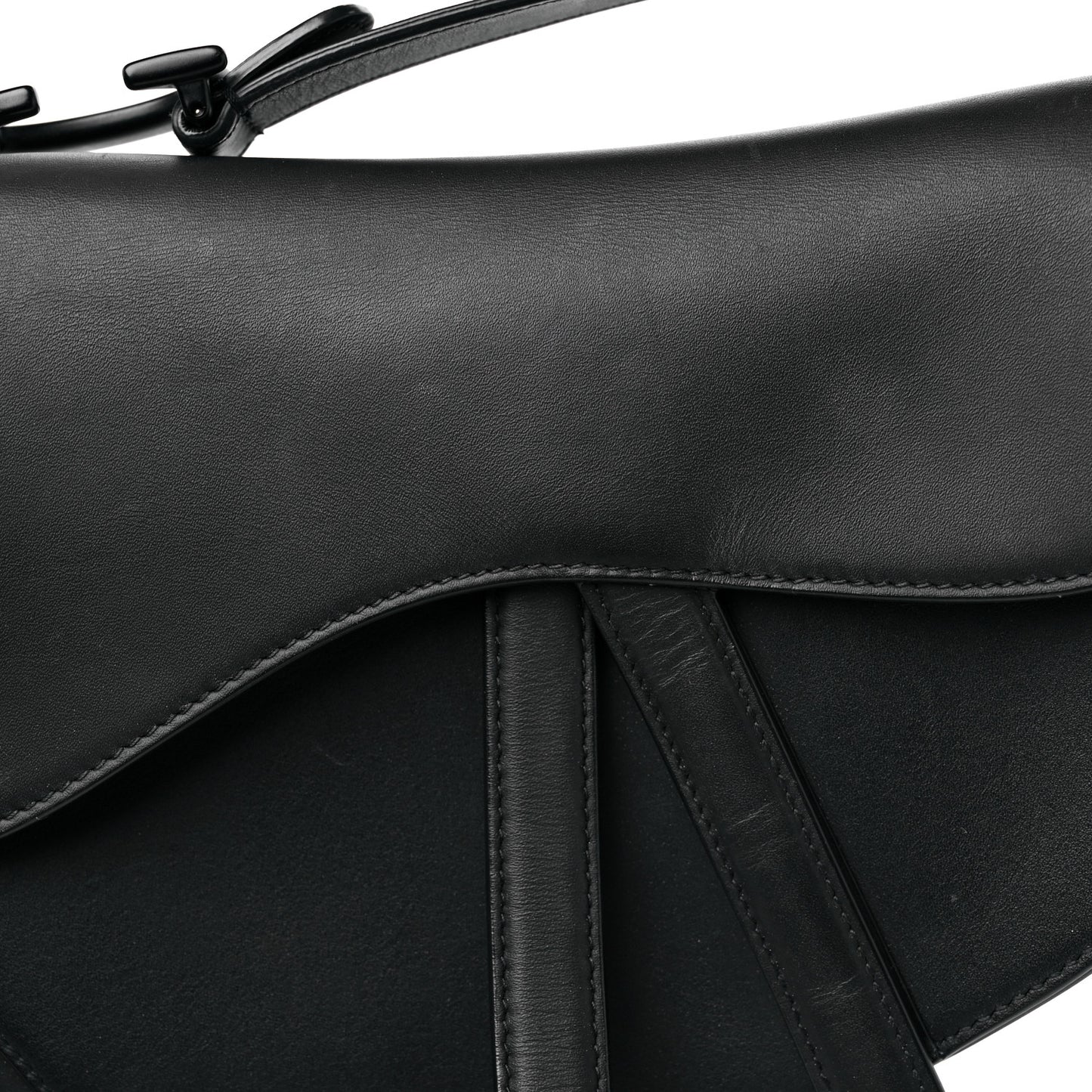 Ultra Matte Calfskin Saddle Bag Black