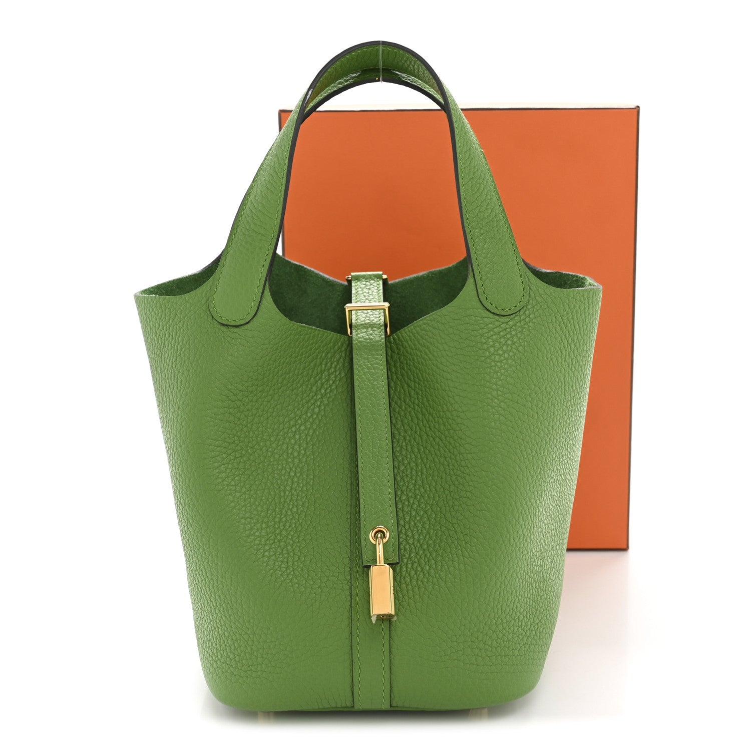 Hermes Taurillon Clemence Picotin Lock 18 PM Vert Yucca 12 of 12