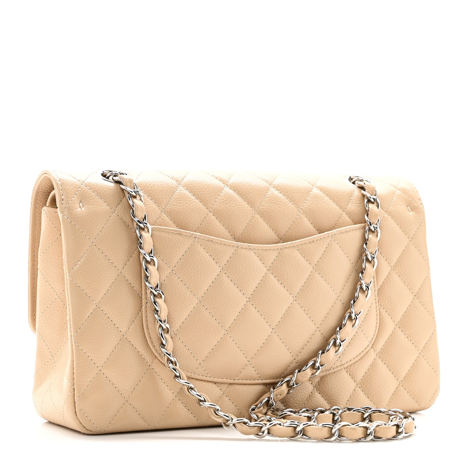 Chanel Caviar Quilted Medium Double Flap Beige 3 of 10