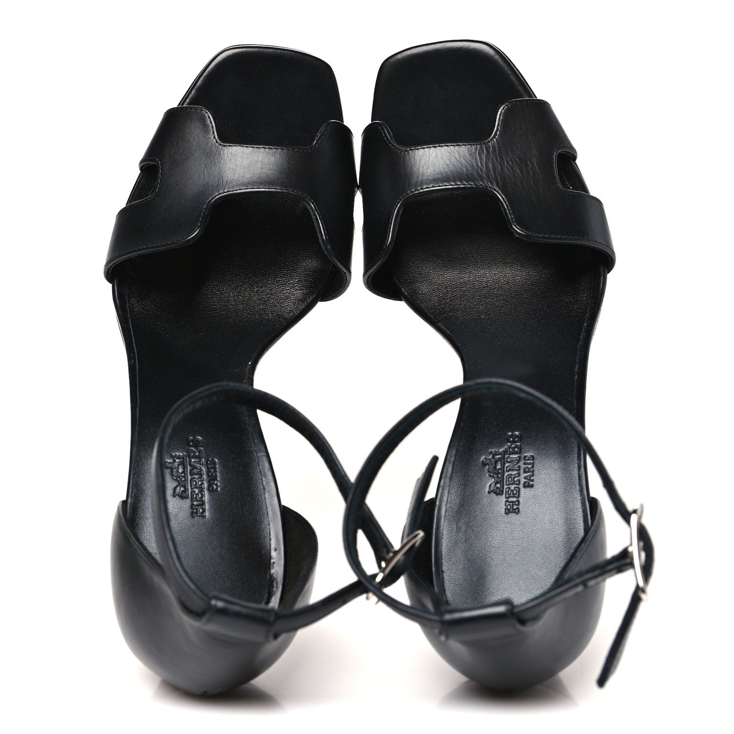 Hermes Calfskin Joy 105 Sandals 38.5 Black 2 of 9