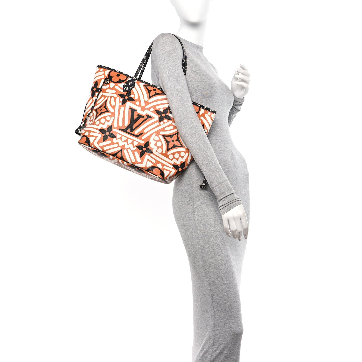 Louis Vuitton Monogram Giant Crafty Neverfull MM Creme Caramel 2 of 15