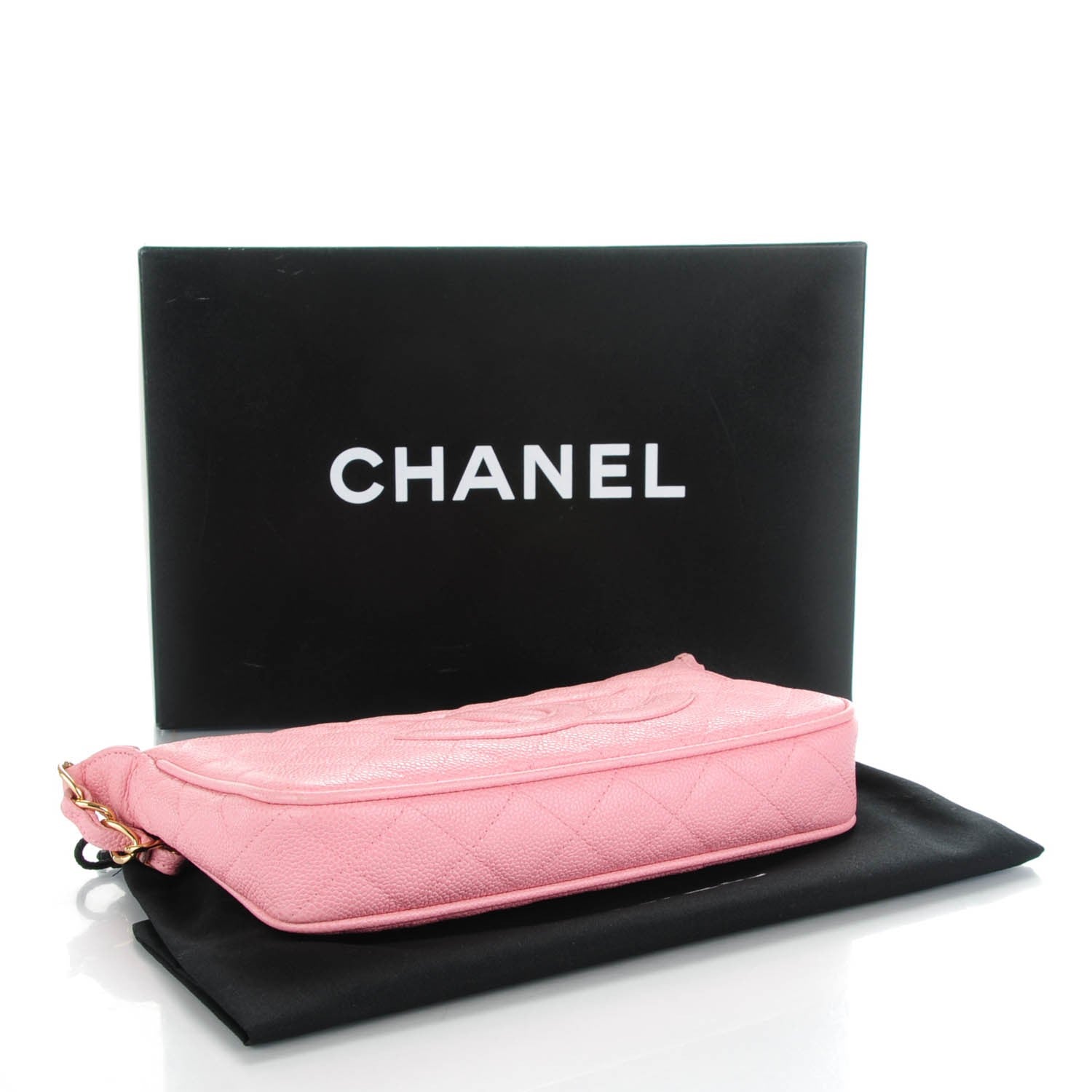 Chanel Caviar Quilted Pochette Pink 4 of 7