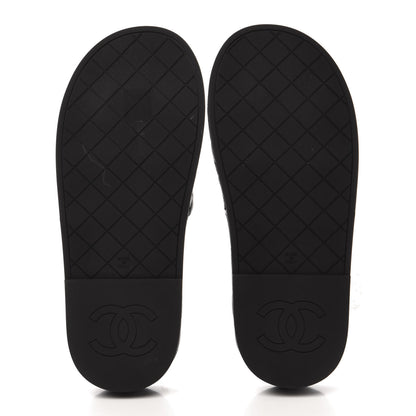 Chanel Lambskin Quilted CC Mules Sandals 39 Black 5 of 9